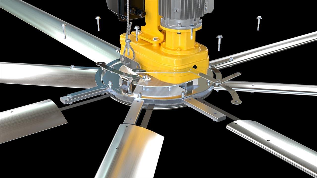 Powerfoil X4 Teollisuustuuletin - Kiinnitys